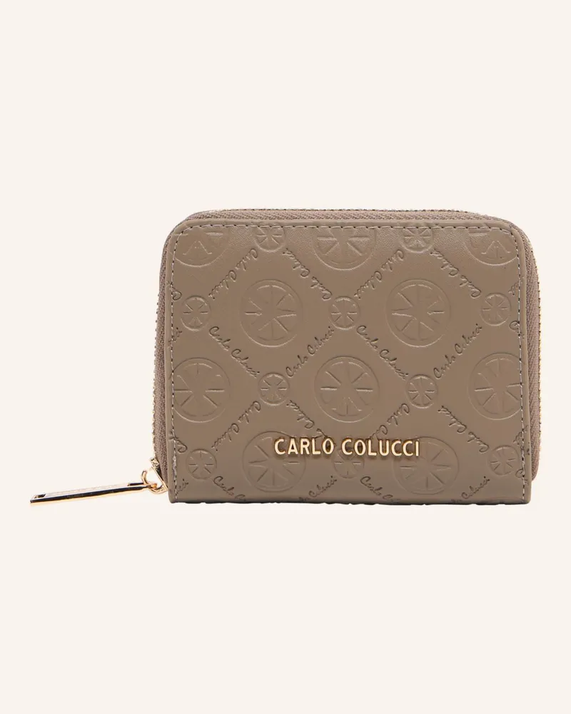 Carlo Colucci Kleine Geldbörse Mit Eingestanztem Logo Eicke beige Taupe