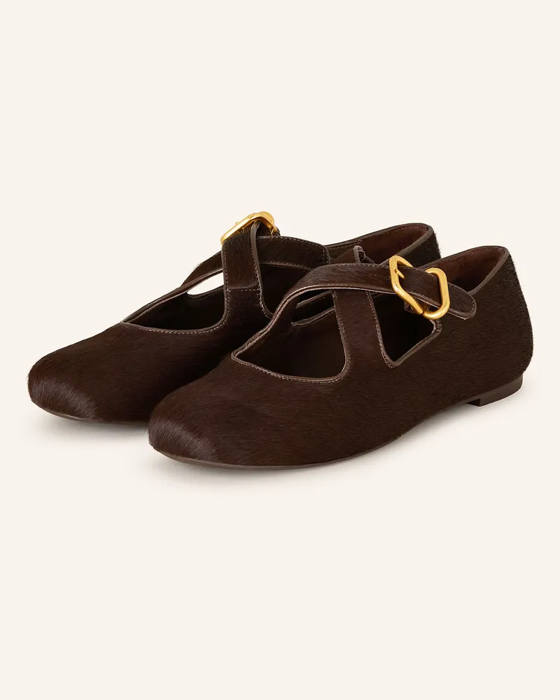 CARRANO Mary-Jane-Ballerinas Dunkelbraun