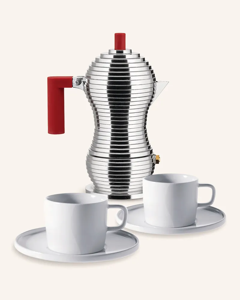 Alessi Espressokocher Pulcina silber Silber