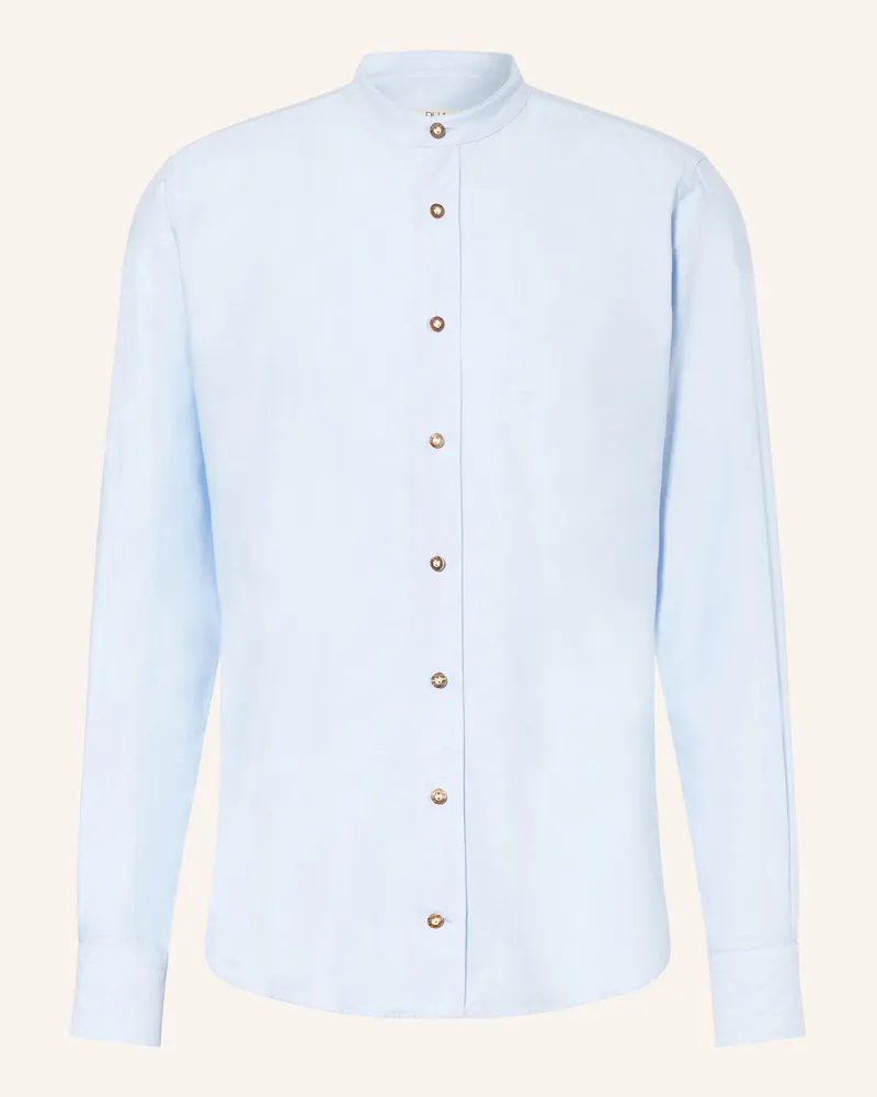 DU4 Trachtenhemd Hansi Slim Fit Mit Stehkragen blau Hellblau