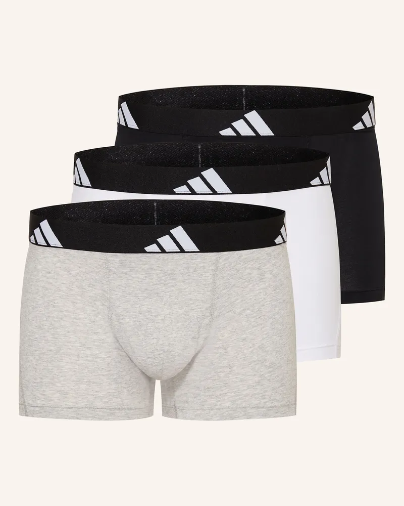 adidas 3er-Pack Boxershorts Active Flex Cotton schwarz Hellgrau