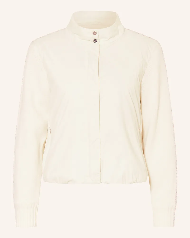 Herno Strickjacke Im Materialmix weiss Ecru