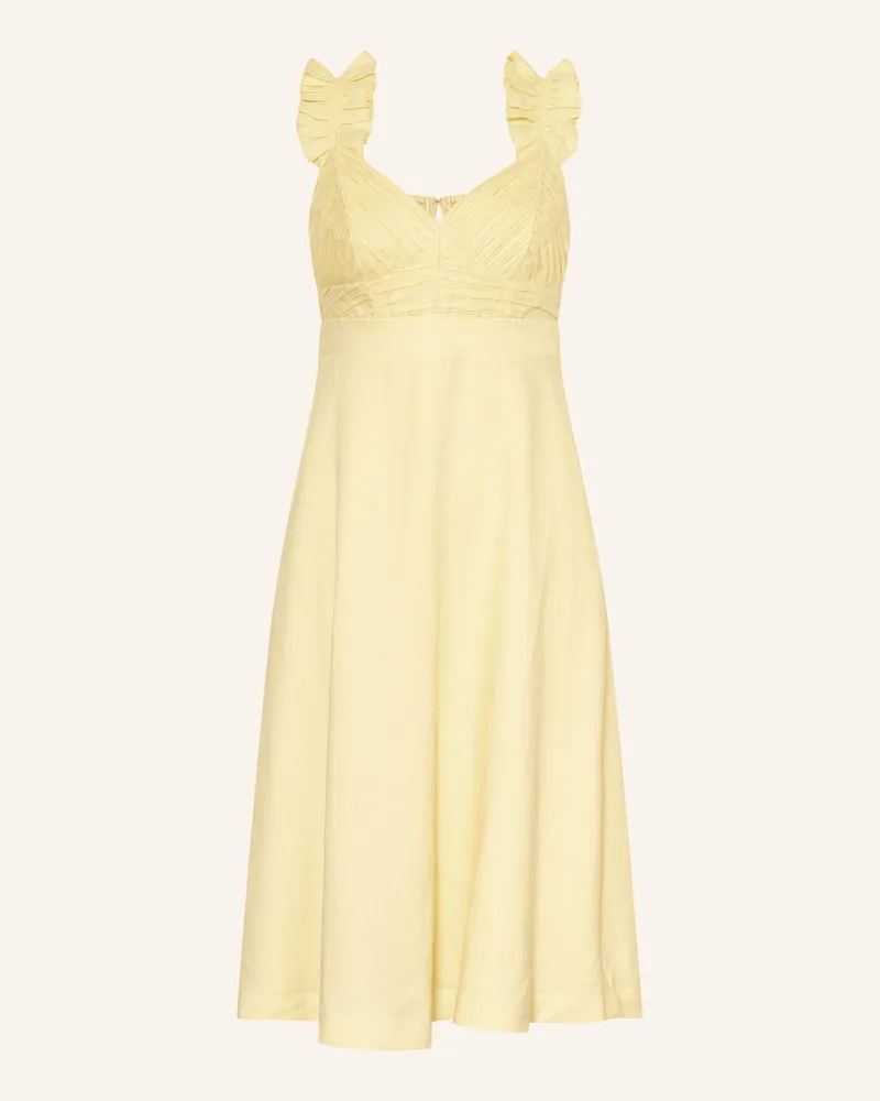 Phase Eight Leinenkleid HANNAH mit Rüschen Hellgelb