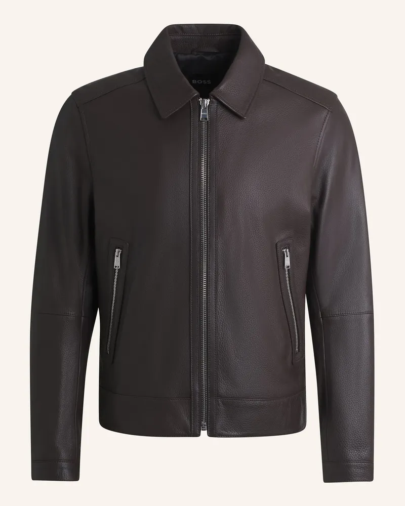 HUGO BOSS Lederjacke MAPSON4 Braun
