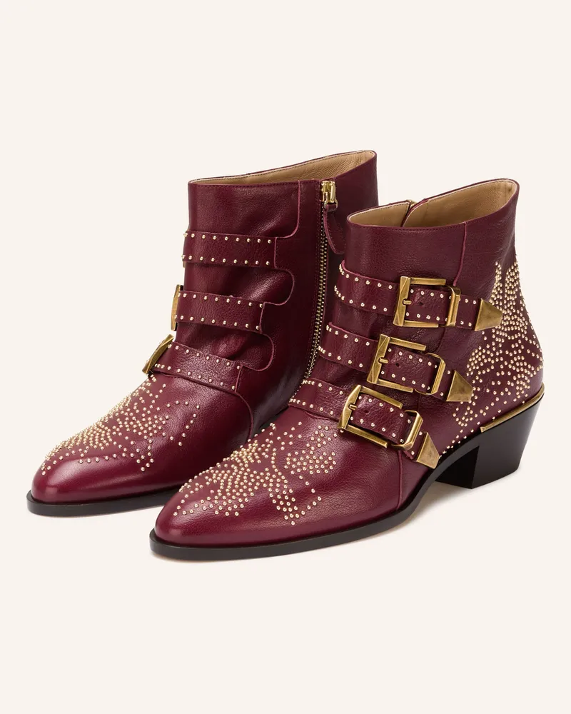 Chloé Stiefeletten Susan Mit Nieten rot 602