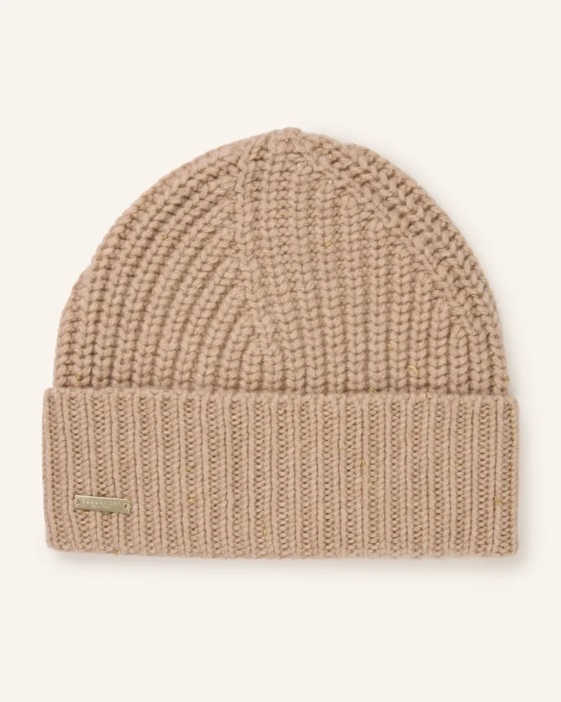 Seeberger Mütze Mit Cashmere Und Glitzergarn beige Beige