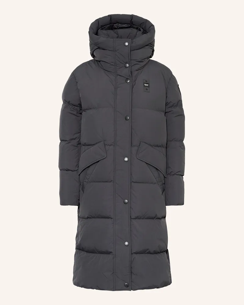 Blauer Daunenmantel Lena schwarz Schwarz