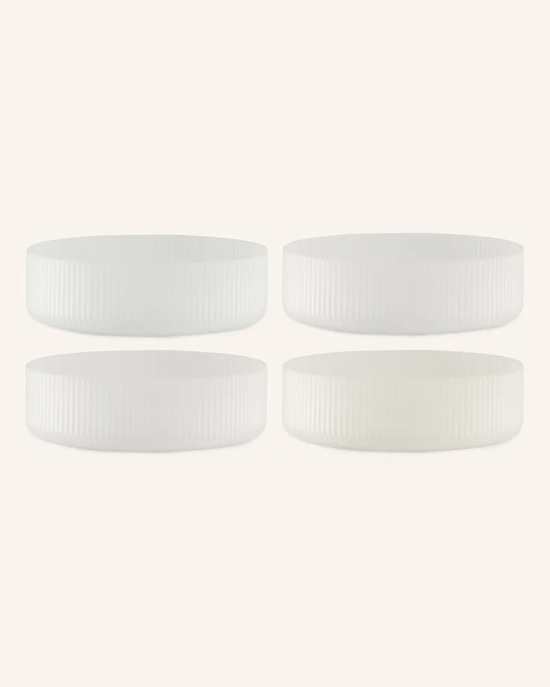 ferm LIVING 4er-Set Schalen Ripple weiss Weiss