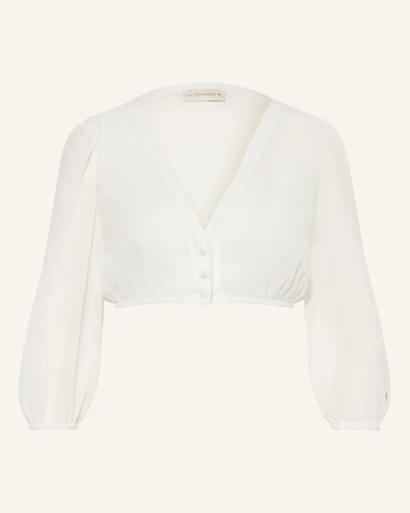 AlpenHERZ Dirndlbluse Lou Mit 3/4-Arm weiss Weiss