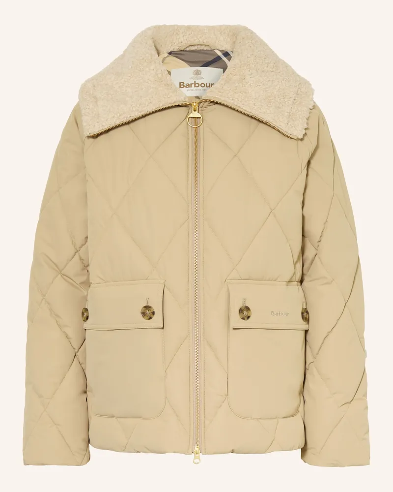 Barbour Steppjacke Eva Mit Kunstfell beige Beige