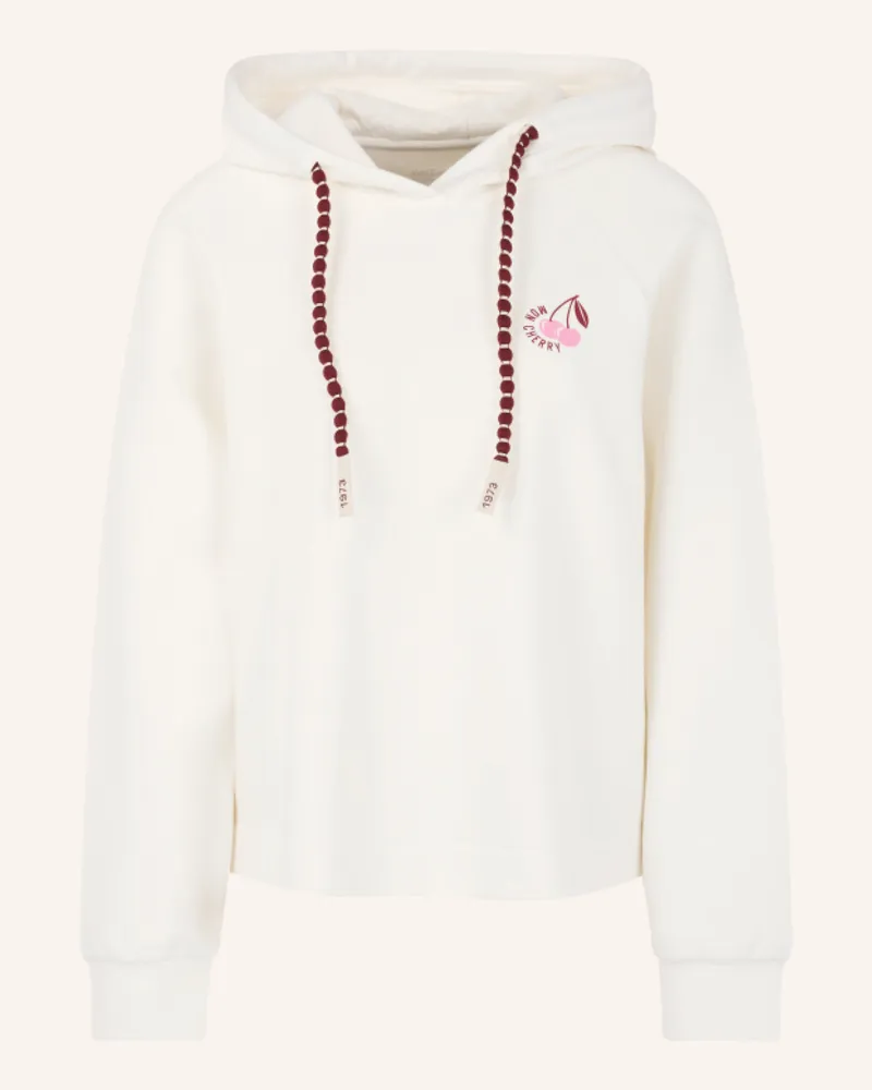 Marc Cain Hoodie mit Schmucksteinen Weiss