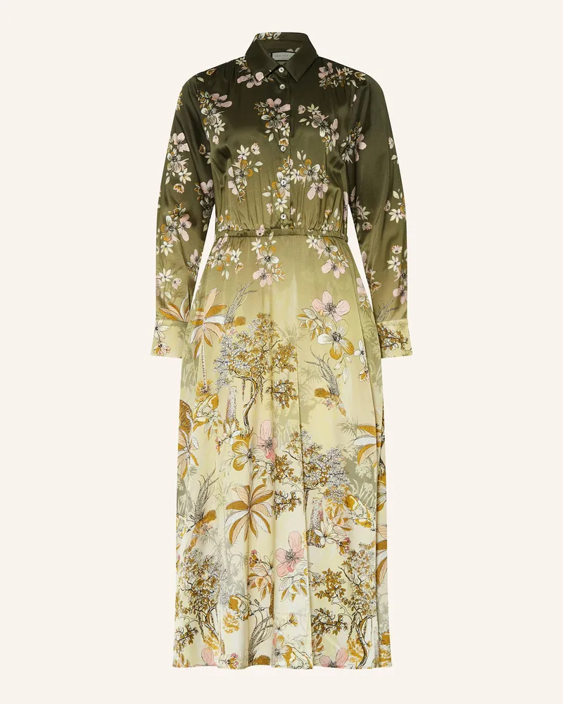SEM PER LEI Hemdblusenkleid aus Satin mit Seide Grün