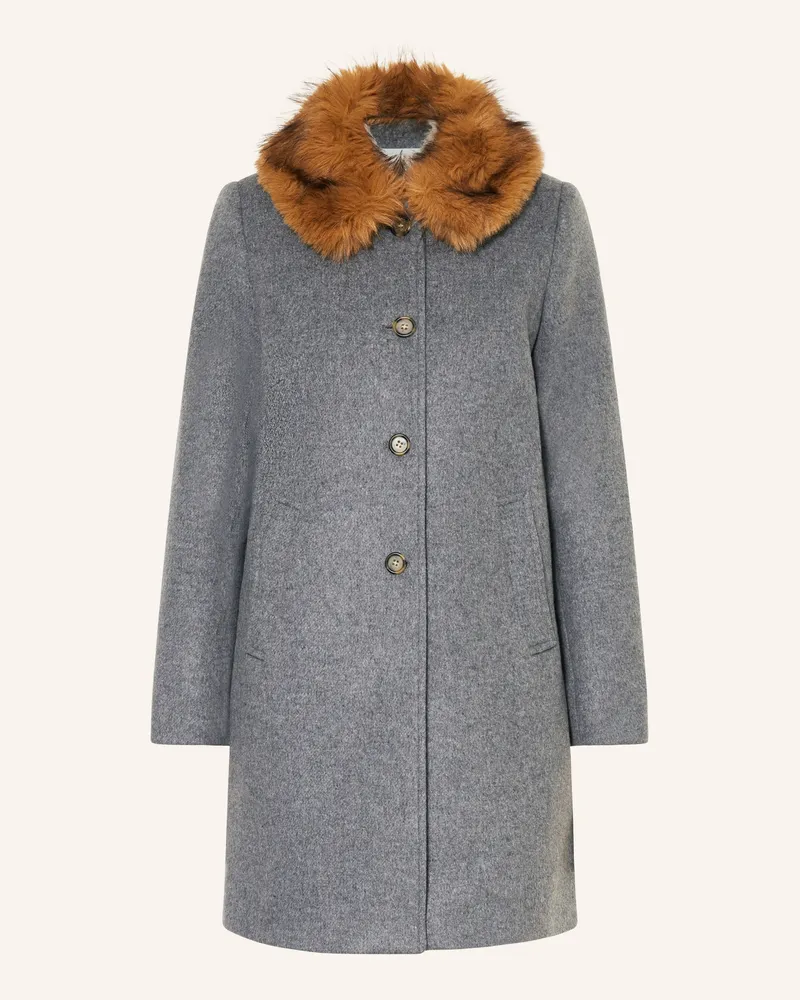 ba&sh Wollmantel Talling Mit Kunstfell grau Grau