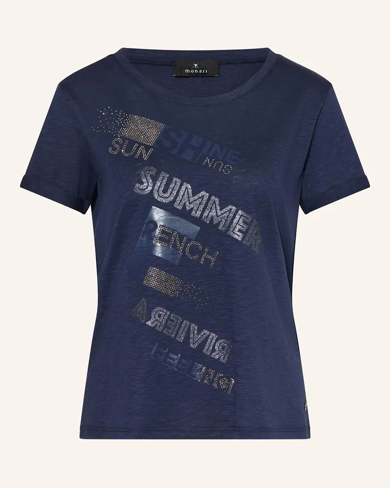 monari T-Shirt mit Schmucksteinen Dunkelblau