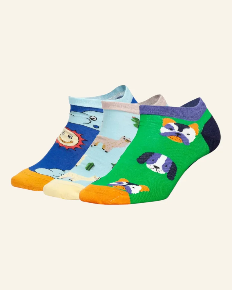 DillySocks Sneakersocken Short Fluffy Weather blau Grün