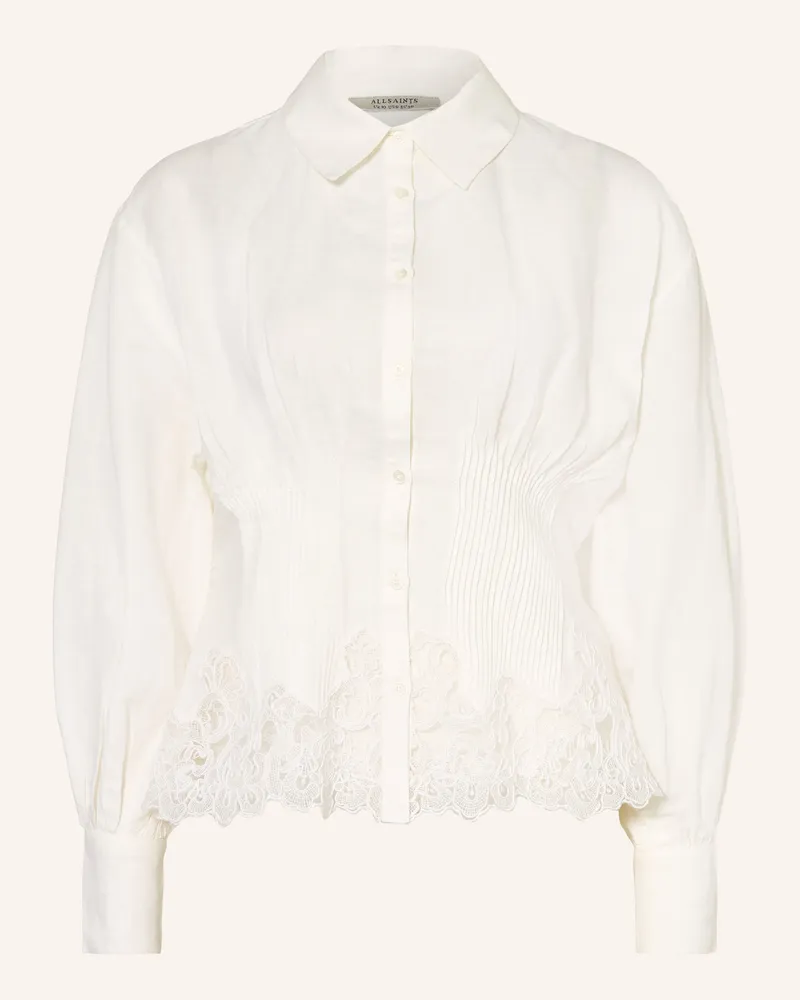AllSaints Hemdbluse CAROL mit Spitze Weiss