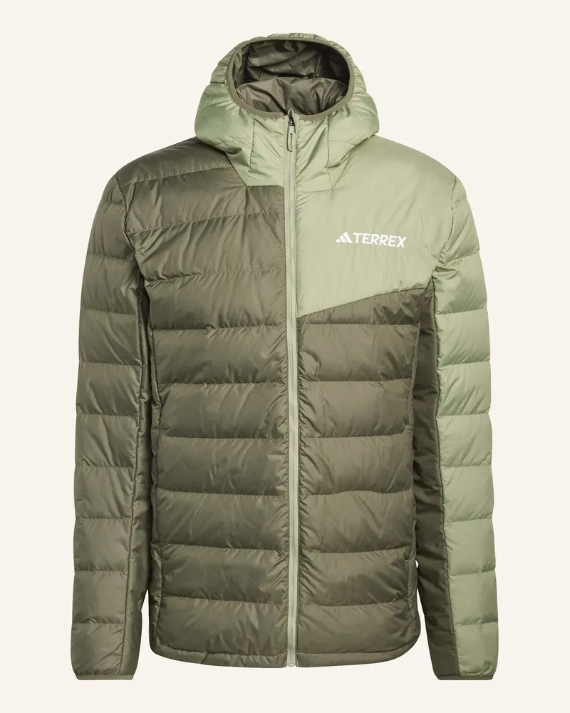 adidas Terrex Multi Light Down Climawarm Kapuzenjacke gruen Oliv