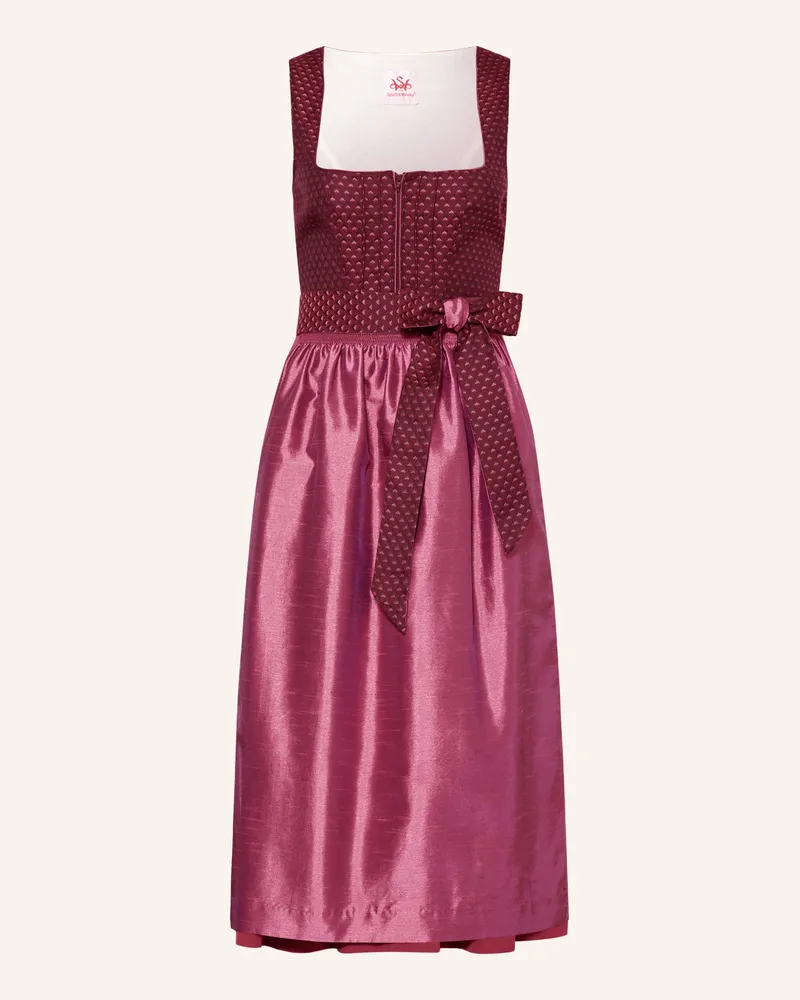 Spieth & Wensky Dirndl HOLUNDER im Materialmix Dunkelrot
