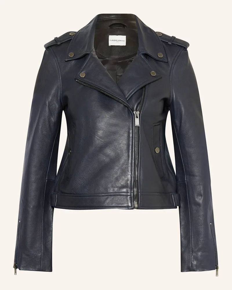 Claudie Pierlot Lederjacke Dunkelblau
