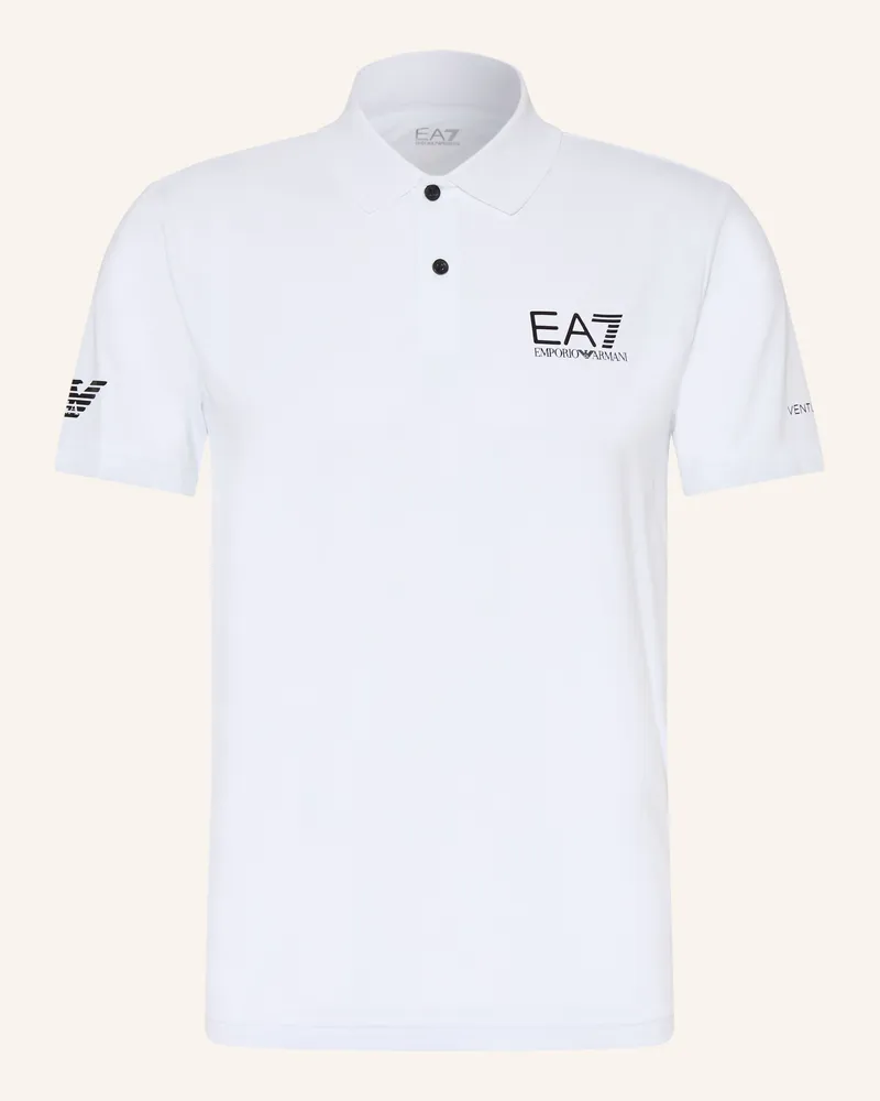 EA7 Funktions-Poloshirt weiss Weiss