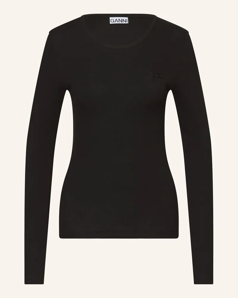 Ganni Longsleeve Schwarz