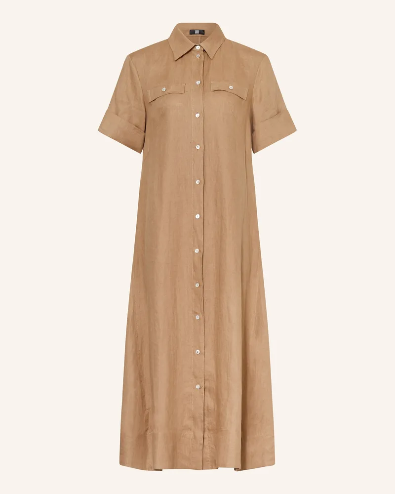 Riani Hemdblusenkleid aus Leinen Braun