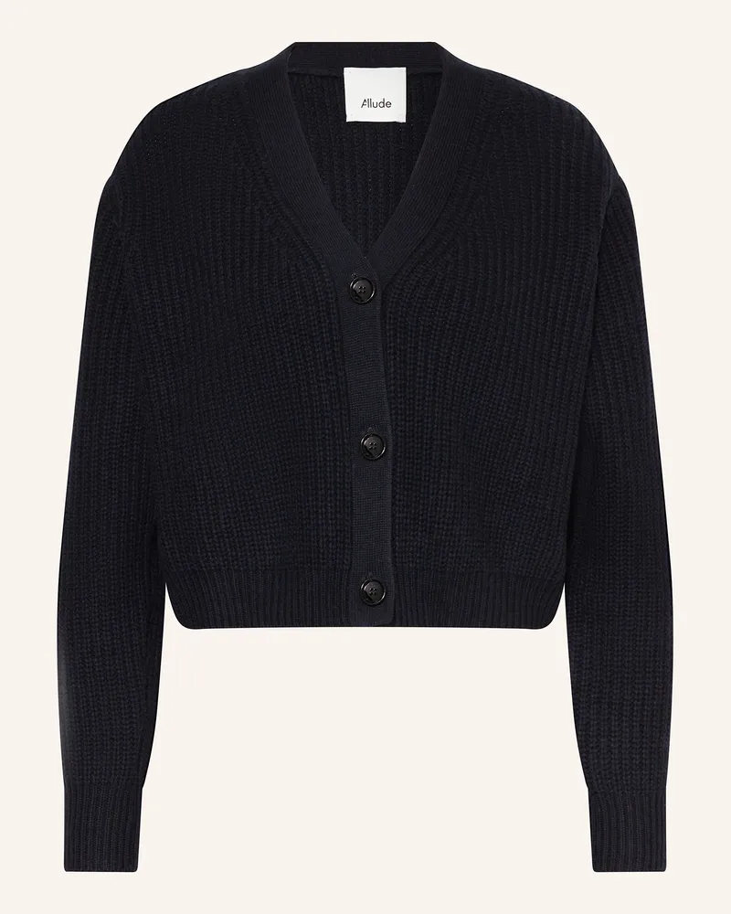 ALLUDE Strickjacke mit Cashmere Dunkelblau