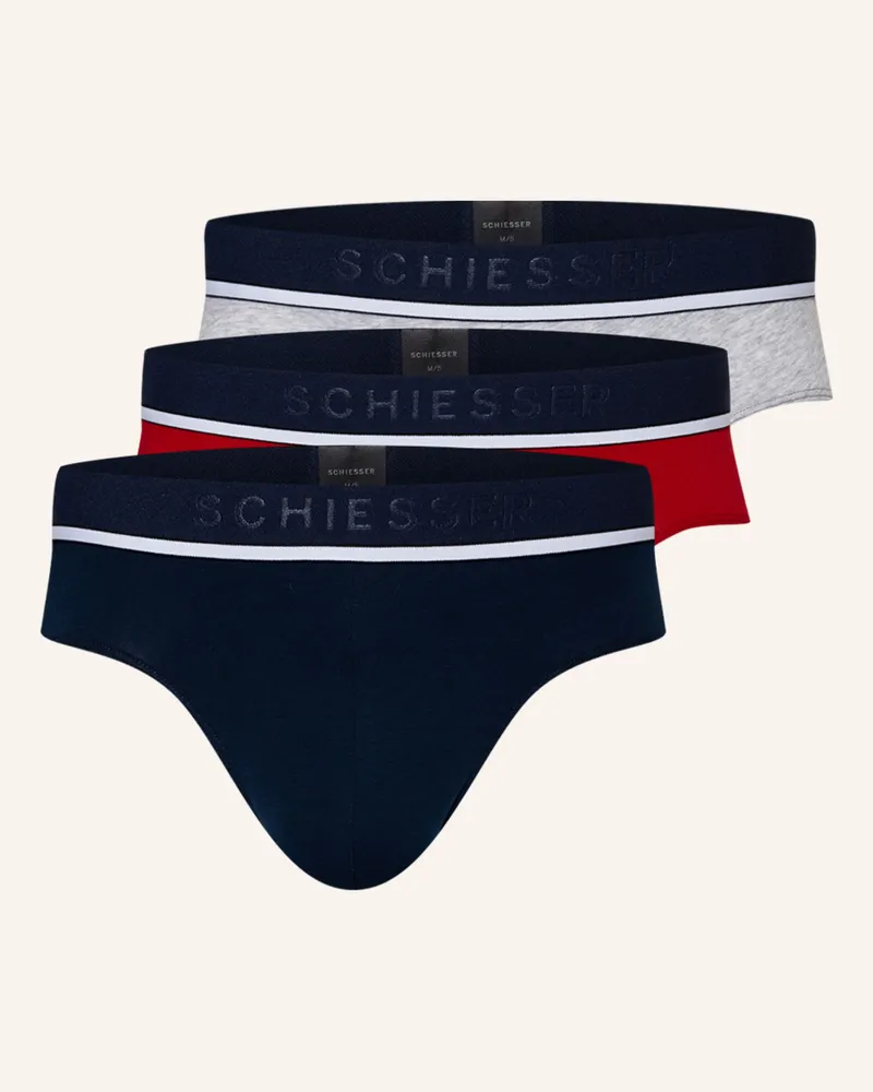 Schiesser 3er-Pack Slips 95/5 Dunkelblau