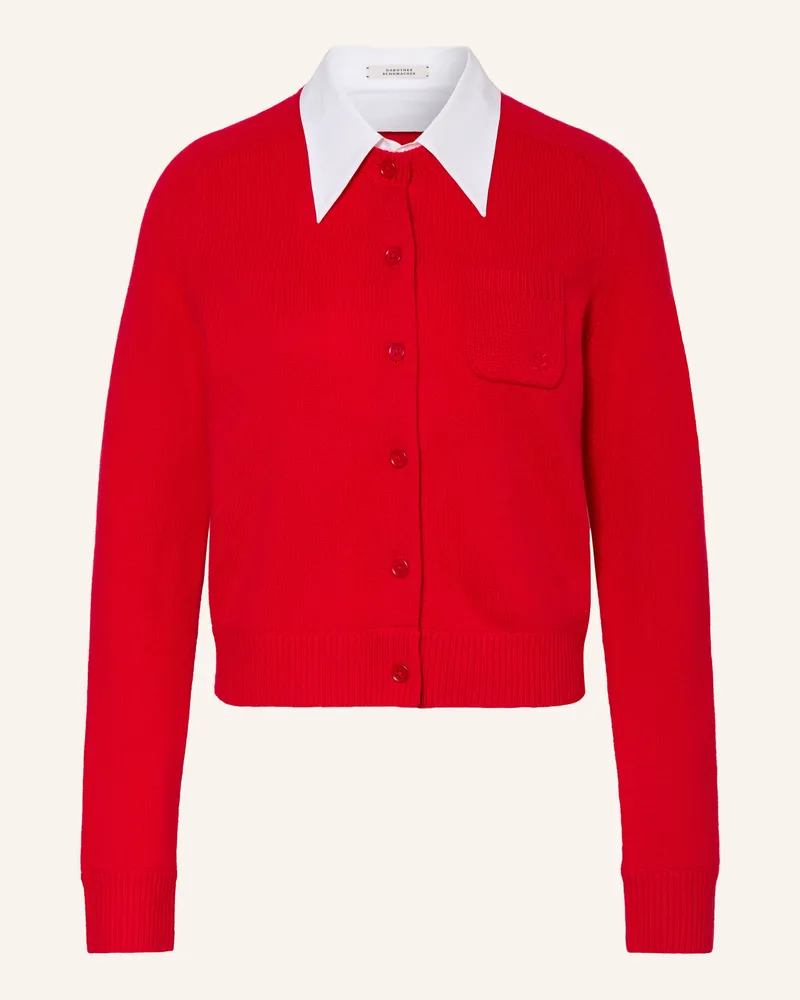 Dorothee Schumacher Strickjacke Elegant Statements Mit Cashmere Und Abnehmbarem Kragen rot Rot