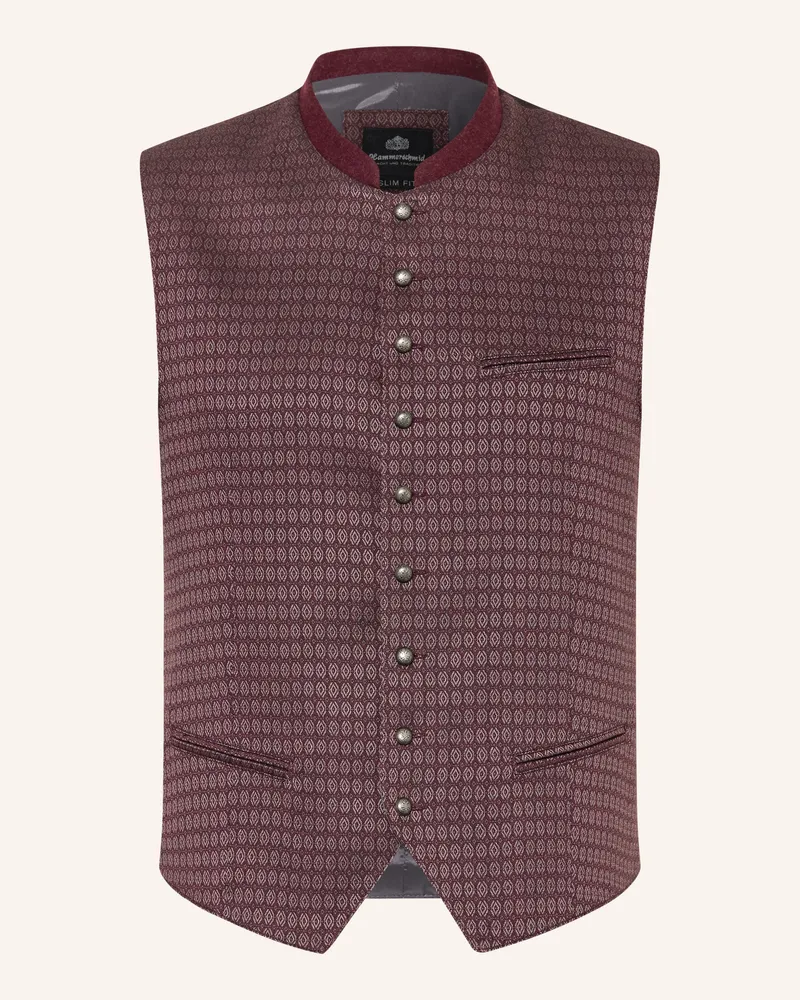 Hammerschmid Trachtenweste NORBERT Slim Fit Dunkelrot