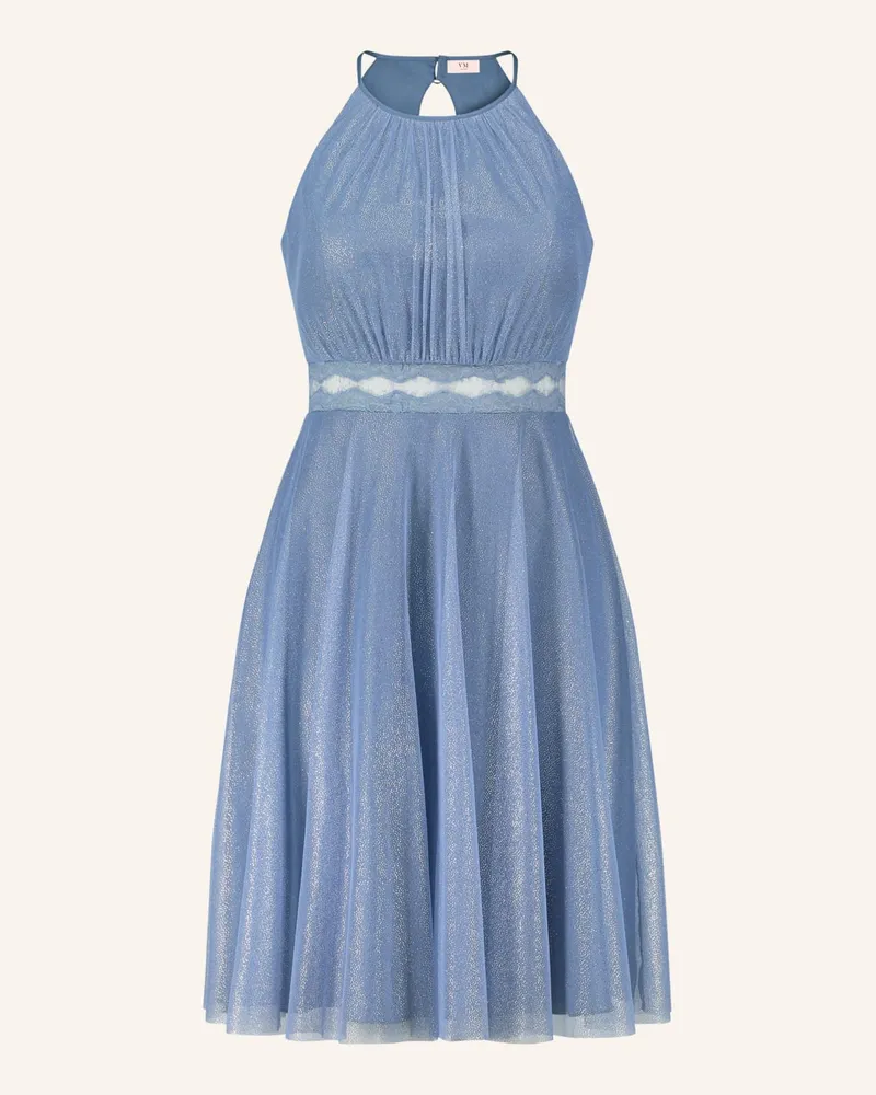 Vera Mont Cocktailkleid mit Cut-out und Glitzergarn Blau