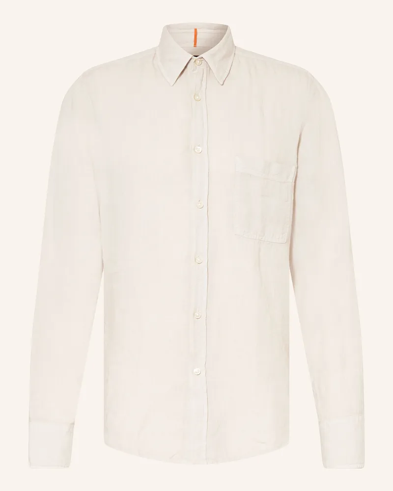 HUGO BOSS Leinenhemd RELEGANT Regular Fit Beige