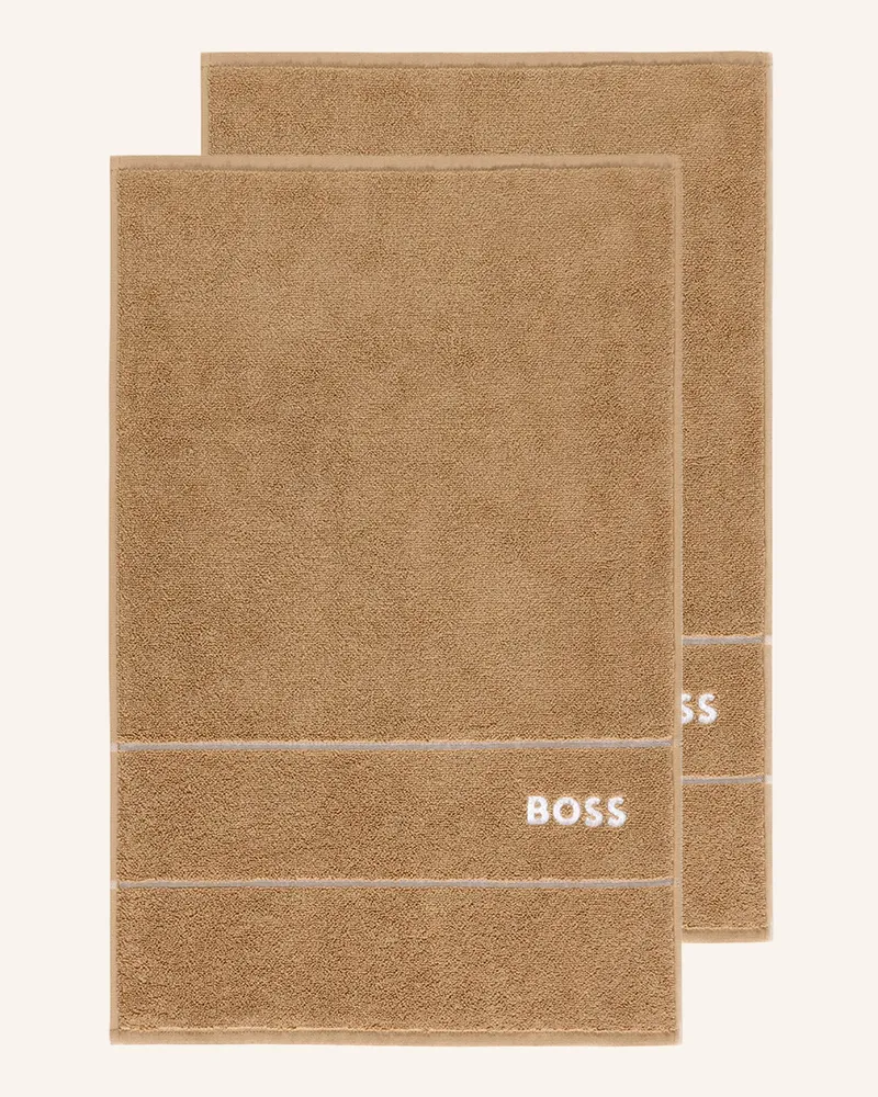 HUGO BOSS Gästetuch 2er Set PLAIN Hellbraun