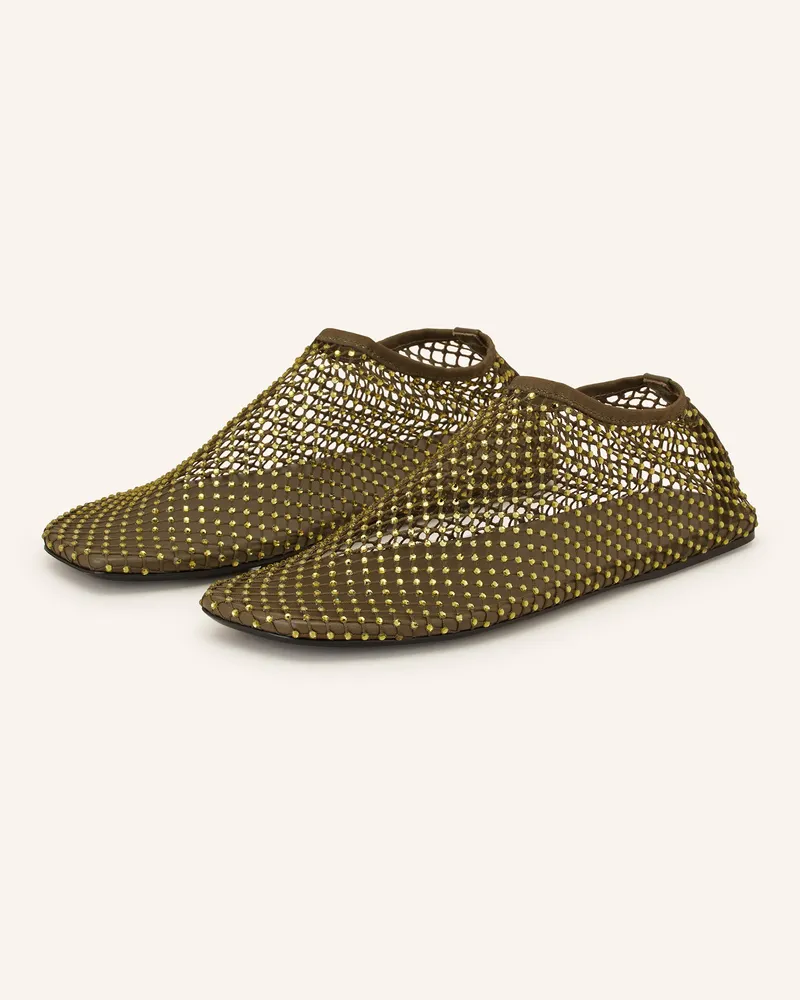 Christopher Esber Ballerinas MINETTE mit Schmucksteinen Oliv
