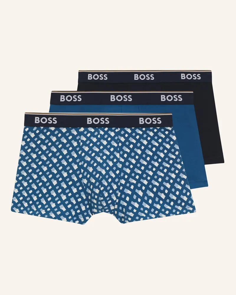HUGO BOSS Boxershort Trunk 3p Power Desig blau Blau