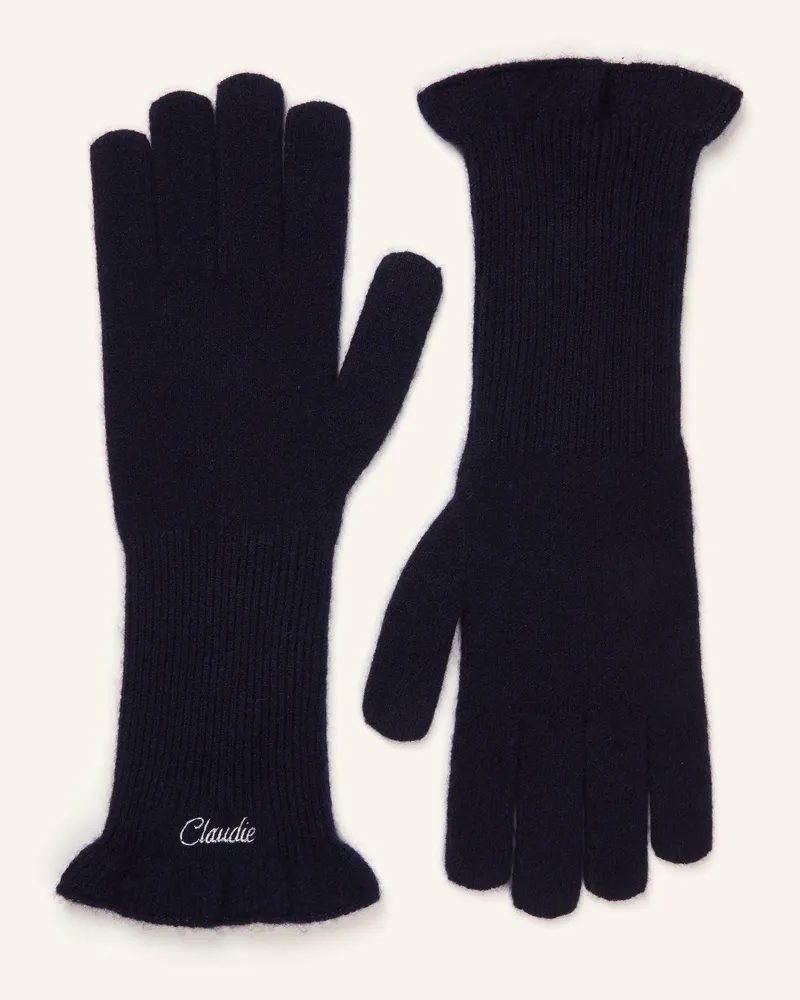 Claudie Pierlot Cashmere-Handschuhe blau Dunkelblau