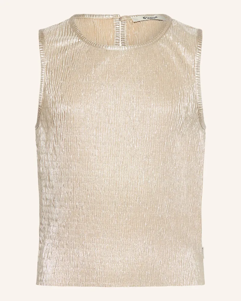 Garcia Jeanswear Top mit Glitzergarn Beige
