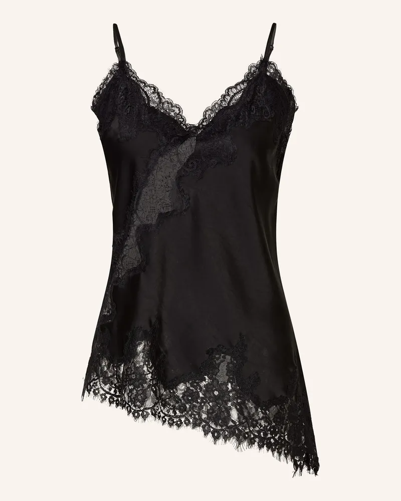 Neo Noir Top VIOLE mit Spitze Schwarz