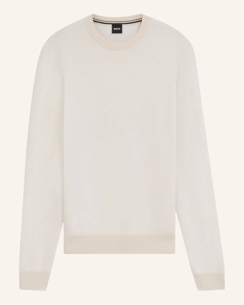 HUGO BOSS Pullover H-HABITO Regular Fit Weiss
