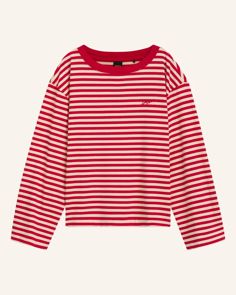 HUGO BOSS Top C_Ewa_Stripe Relaxed Fit rot Weiss