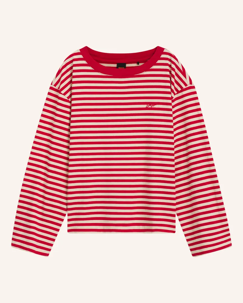 HUGO BOSS Top C_Ewa_Stripe Relaxed Fit rot Weiss