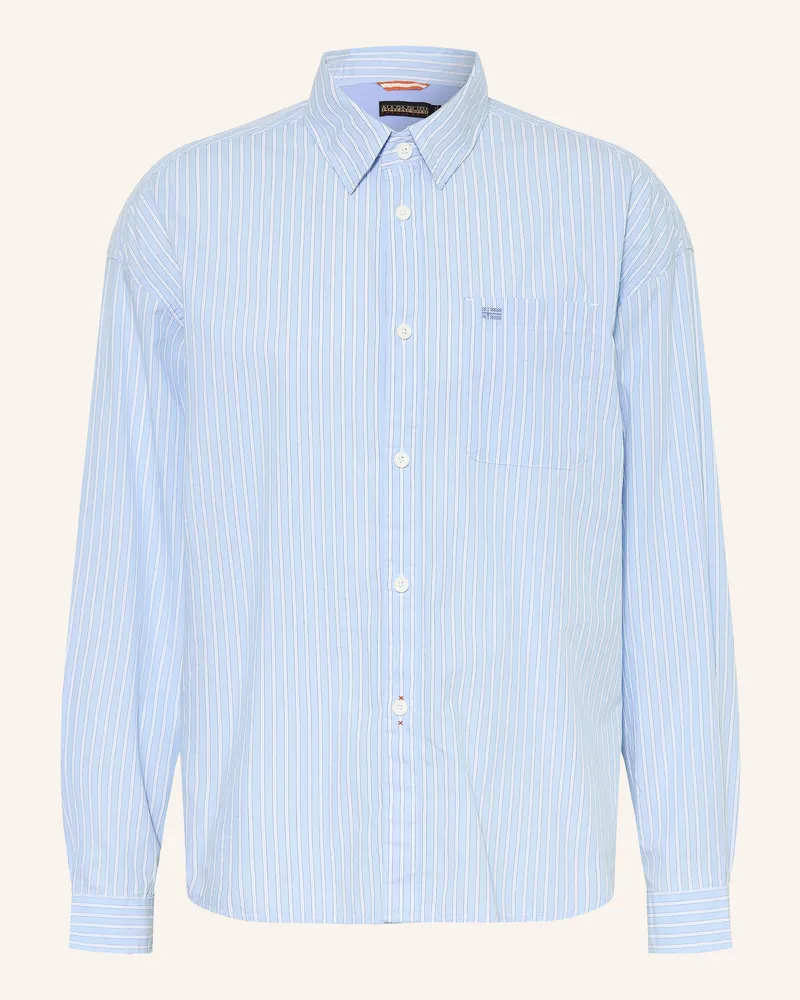 Napapijri Hemd G-Eos Oversized Fit blau Hellblau
