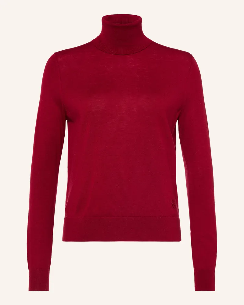 HUGO BOSS Rollkragenpullover Sedennina rot Rot