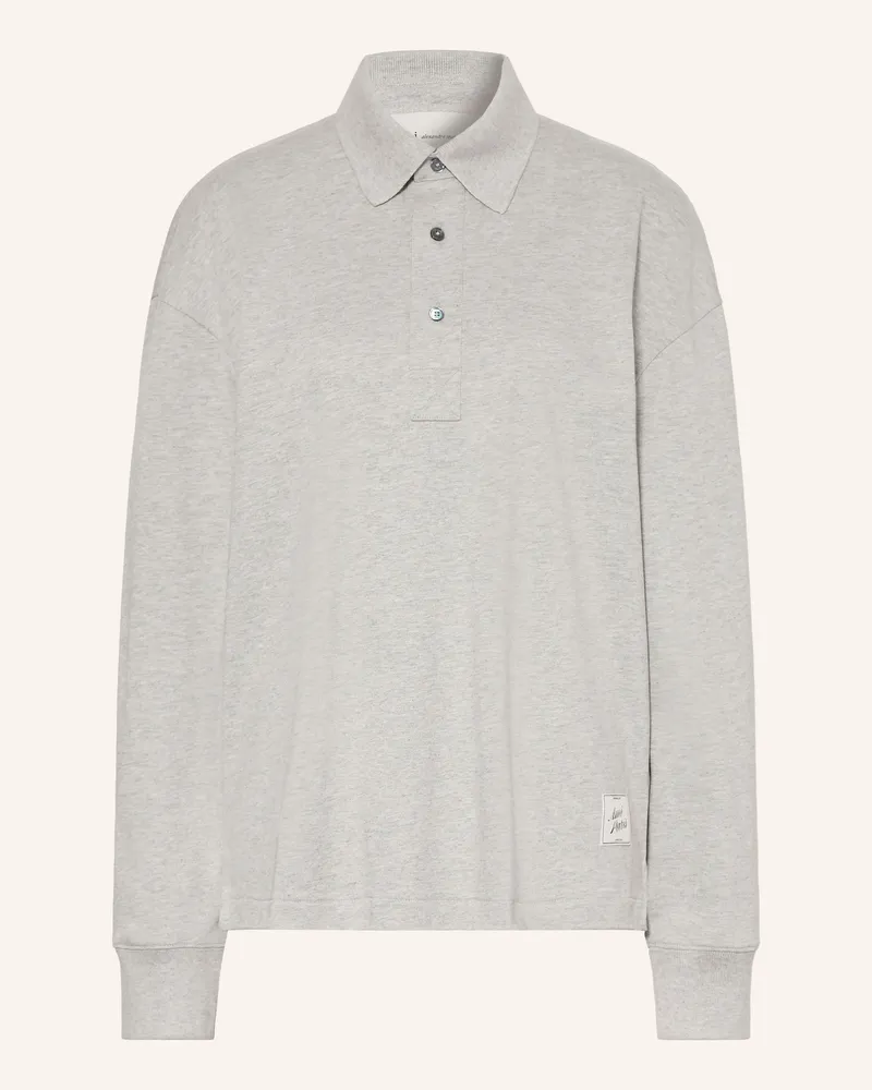 AMI Paris Jersey-Poloshirt grau Hellgrau
