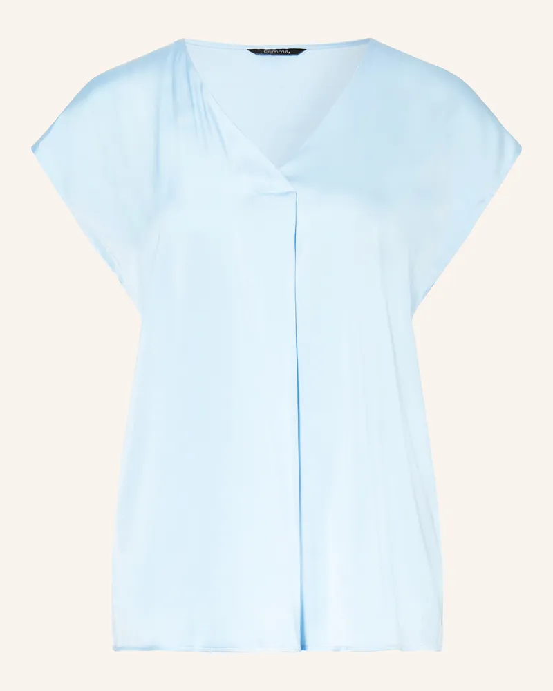 COMMA Blusenshirt aus Satin Hellblau