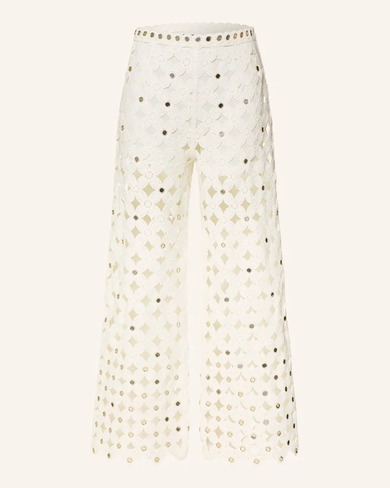 Maje Strickhose mit Nieten Weiss