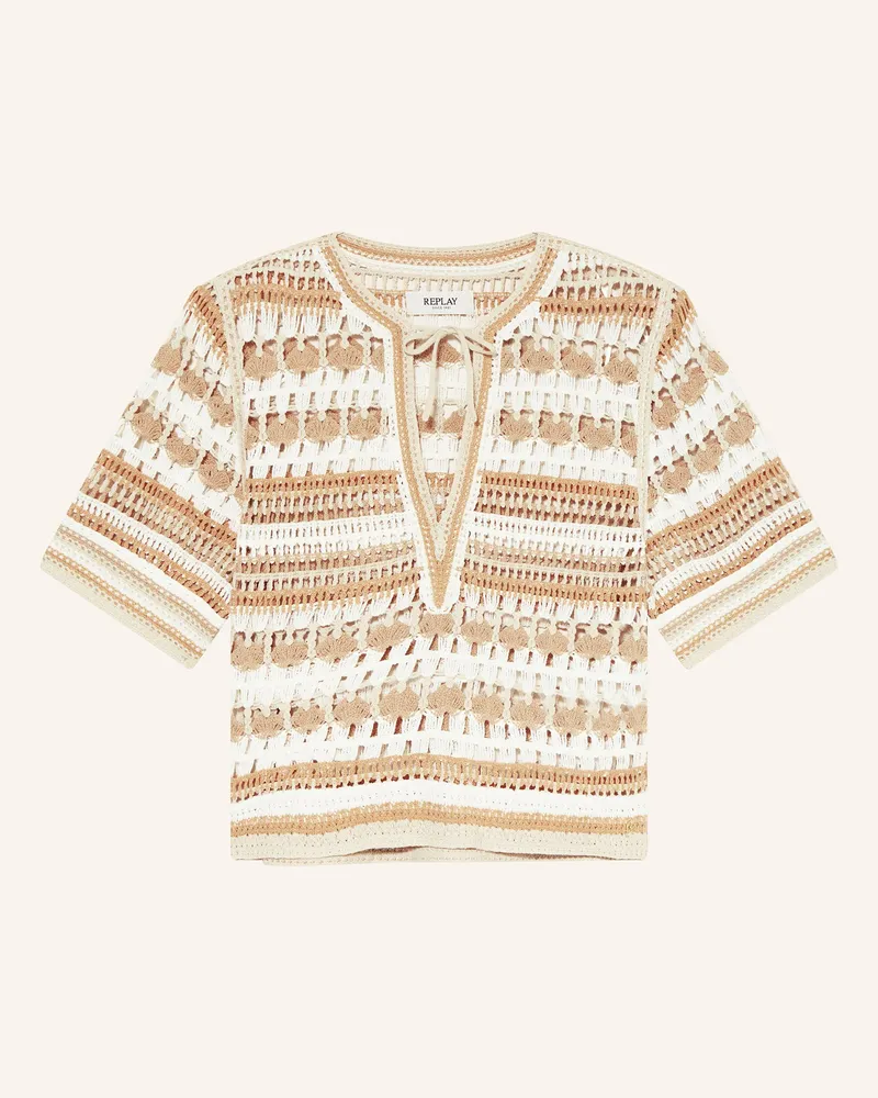 Replay Strickshirt beige Weiss