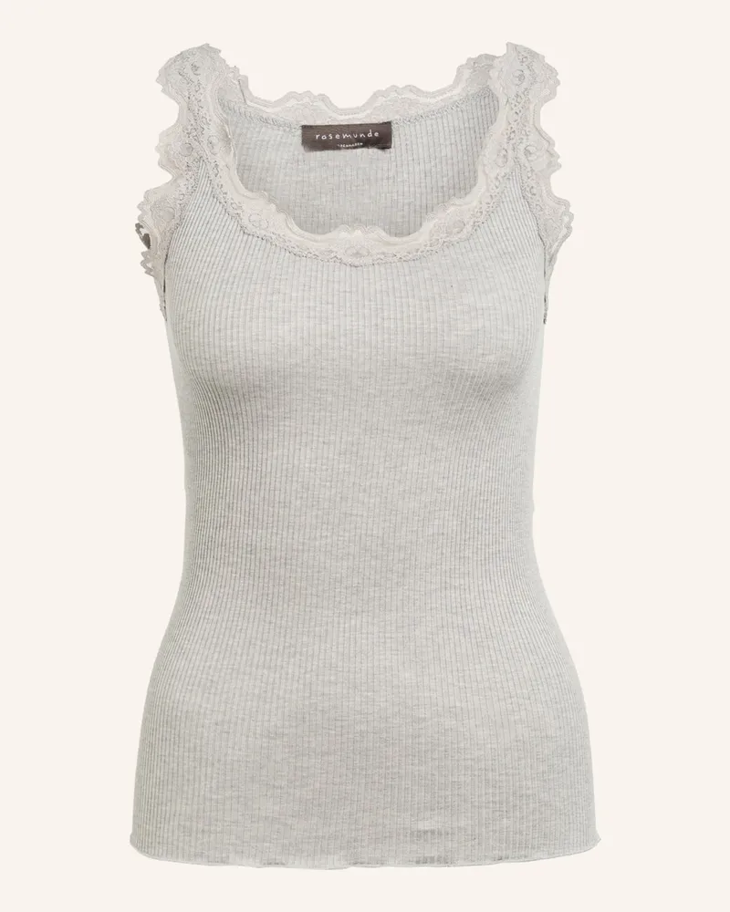 Rosemunde Seidentop Babette Mit Spitze grau Grau