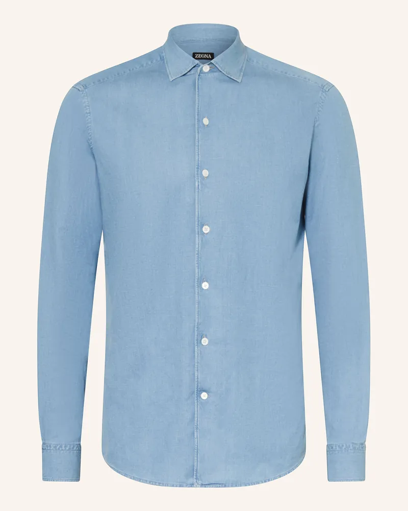 Ermenegildo Zegna Jeanshemd Regular Fit Hellblau
