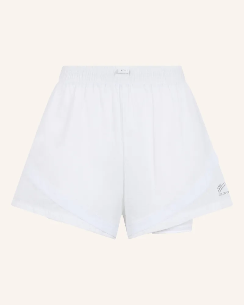 Philipp Plein Plein Sport Nylon Shorts weiss Schwarz